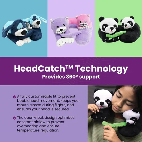 Miniatura 4 de Cabeau Almohada de viaje en avión para niños – Evolución para niños – Apoyo para el cuello para dormir en aviones, trenes y coches – Adorable