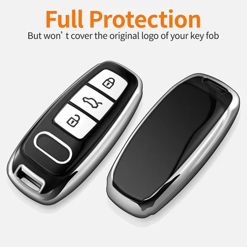 Miniatura 3 de Funda para llavero Audi con llavero suave de protección completa, plateado