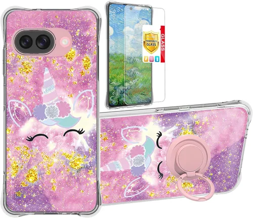 Miniatura 105 de jioeuinly JSF-DJS - Funda compatible con Nothing Phone 2a con protector de pantalla de vidrio templado, policarbonato duro + silicona suave, soporte