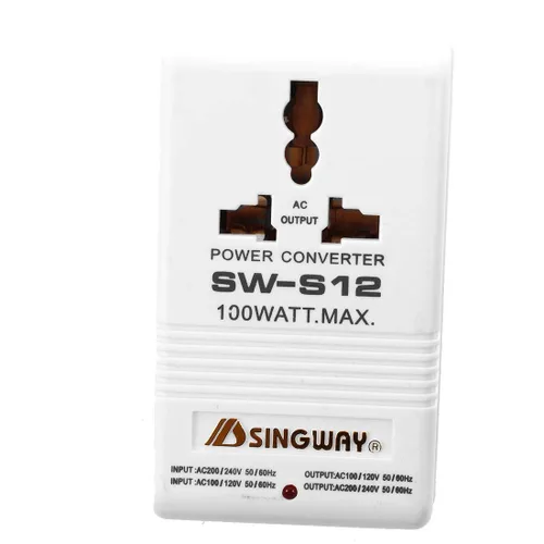 Miniatura 4 de SINGWAY 100W 110V/120V a 220V/240V Step-Up&Down convertidor de voltaje transformador de viaje blanco