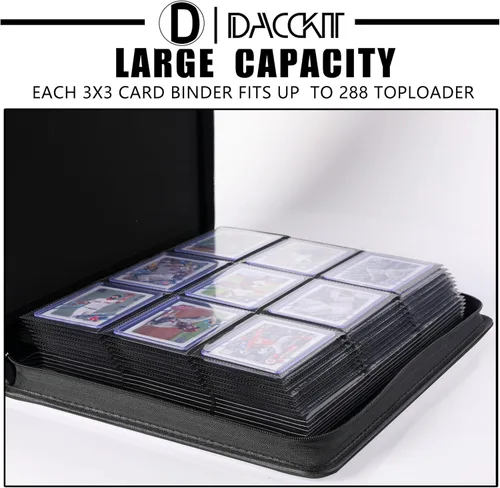 Miniatura 3 de D DACCKIT Carpeta Toploader con capacidad para 288 cargadores superiores, carpeta con 9 bolsillos superiores para tarjeteros rígidos de 3 x 4