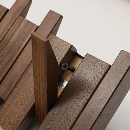 Miniatura 5 de Perchero de madera con 3 ganchos montado en la pared Perchero de pared de madera de nogal