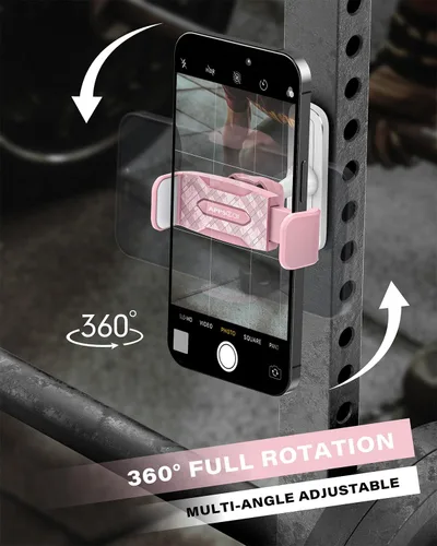 Miniatura 5 de APPS2Car Soporte magnético para teléfono de gimnasio, ajustable 360, compatible con teléfonos inteligentes de 4.7 a 6.5 pulgadas, base y junta