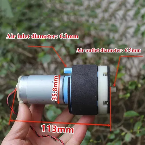Miniatura 3 de DC 12V 15LPM Gran Flujo Alta Presión 555 Bomba de aire de vacío Bomba de diafragma de succión de presión negativa DIY Packer Inflador