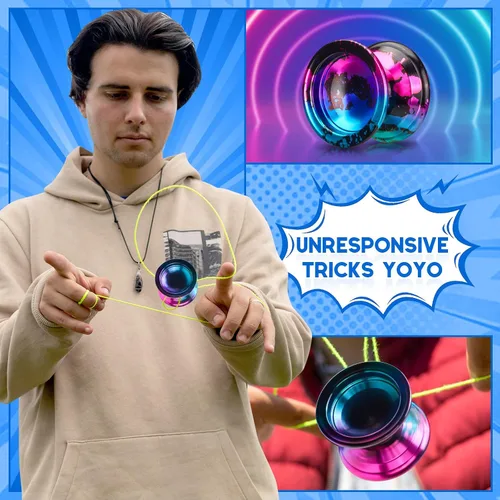 Miniatura 5 de FETESNICE 1.No Yoyo Profesional para Adultos - Set de Yoyo de Metal Sensible y No Sensible para Principiantes y Jugadores Avanzados, Incluye 10