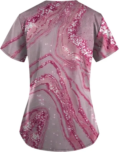 Miniatura 3 de Ropa quirúrgica para mujer con estampado de cuello en V y estampado de corazón, uniforme de trabajo