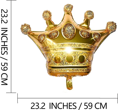 Miniatura 2 de MYUBWTF 6 globos grandes de corona dorada de 23 pulgadas, globo gigante de papel de aluminio, globos de helio para cumpleaños, bodas, fiestas