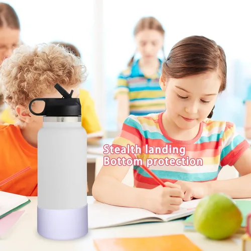 Miniatura 4 de HEYSKAY Bota protectora de silicona para botella de agua Hydro Flask, botella de agua de boca ancha, protector inferior de silicona antideslizante