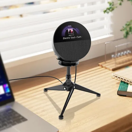 Miniatura 8 de Small Metal Tripod Holder for Echo Spot, Cute Desktop Speaker Mount Stand Portable with Cable Management, Adjustable Height from 4.3"-6.6", 1 Pack
