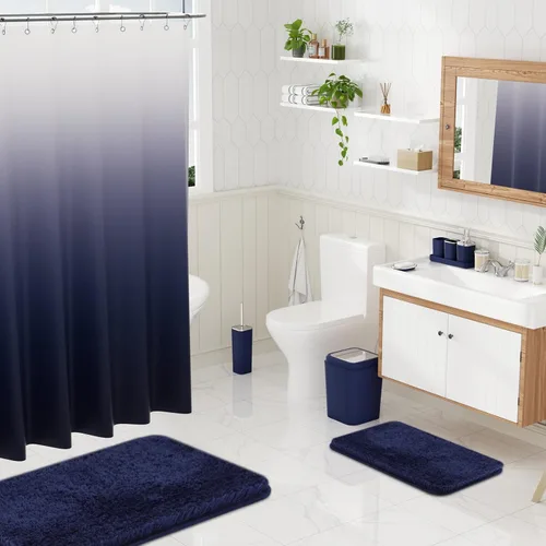 Miniatura 8 de XLHOMO - Juego de baño beige de plástico de 9 piezas, con basurero, dispensador de jabón, portacepillos de dientes, vaso, jabonera, cepillo