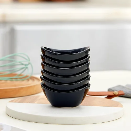 Miniatura 2 de Juego de accesorios de cerámica para embutidos de 6 tazas individuales de salsa de 1.5 onzas, platos de salsa de soja, platos de postre pequeños