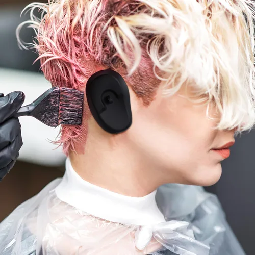 Miniatura 5 de FOMIYES 4 pares de fundas impermeables de silicona para los oídos, protectores de oídos resistentes al calor para tintes para el cabello