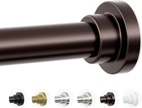Miniatura 10 de Mcrbeay Barra de cortina de ducha, barra de ducha resistente de 1 pulgada de diámetro, antideslizante, ajustable, de 28 a 74 pulgadas, sin Negro