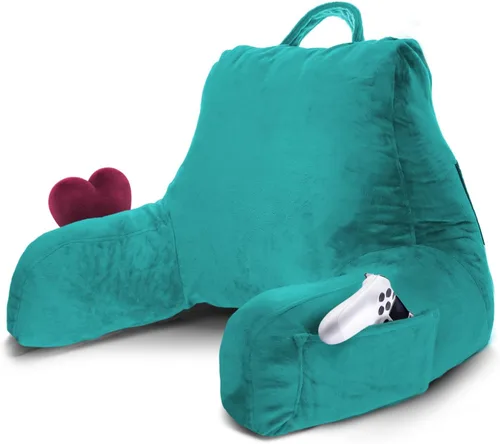 Miniatura 21 de Nestl Almohada de lectura para niños y adolescentes con espuma viscoelástica triturada, almohadas de respaldo para leer, ver y jugar, uso