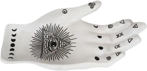 Ebros Gift Ancient Psychic Adivinador Quirología Quirología Palmistry Mano Palmera Celestial Alquimia Mística Símbolos y Pirámide Espiritual Ojo de