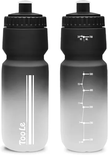 Miniatura 8 de Botella de agua para bicicleta, botella de agua exprimible para ciclismo, a prueba de fugas, sin BPA, con escala de capacidad con tapa superior