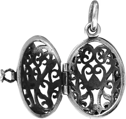 Miniatura 3 de AeraVida Colgante de plata de ley 925 con medallón de corazón de filigrana Blooming Romance, Metal