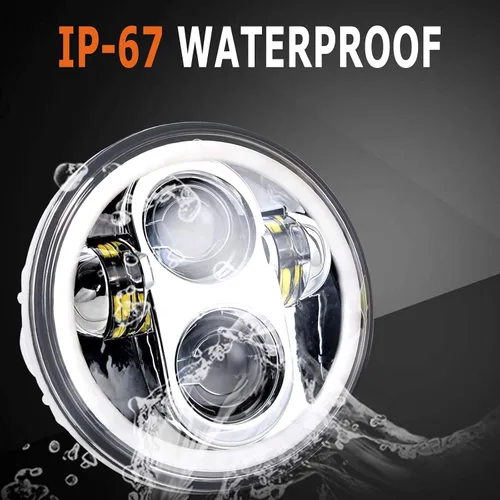 Miniatura 4 de Faro LED para motocicleta, 5-3/4 pulgadas, redondo, cromado, proyector LED con DRL blanco compatible con XL883N/FLSTS/XG750/FXDWG/XL1200V