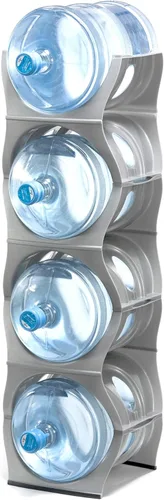 Miniatura 17 de Bariboo Estante apilable para almacenamiento de botellas de agua, organizador de 5 galones, soporte para jarra de cocina, gabinete y organización