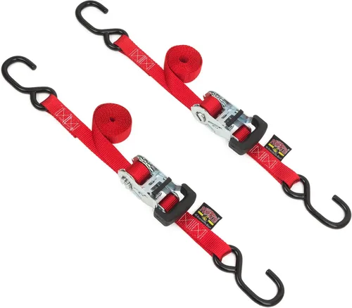 Miniatura 3 de Amarres de trinquete de 1 pulgada x 6 pies con gancho en S, negro (par)