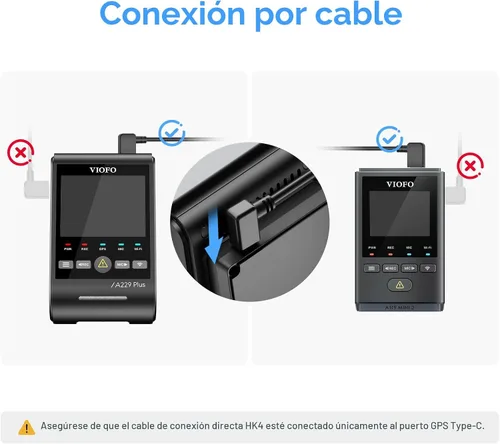 Miniatura 5 de Cable de conexión directa VIOFO HK4 Acc, Cable USB-C de conexión directa para serie A329/serie A229/A119Mini2/A139Pro/WM1/T130 Dash Cam, Protección