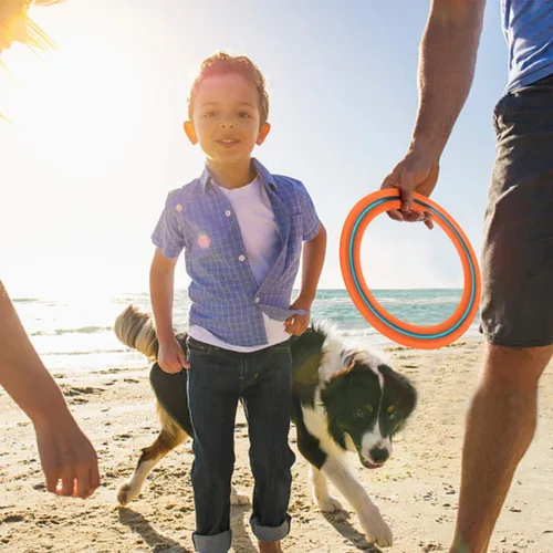 Miniatura 4 de JEEFUD Disco volador para niños y adultos, anillo volador de 11 pulgadas, paquete de 3 discos suaves para jugar deportes en la playa, patio trasero