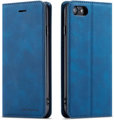 Miniatura 19 de QLTYPRI Funda para iPhone 6 Plus/6S Plus, cubierta de piel PU con tarjetero, funda tipo billetera con solapa magnética y a prueba de golpes - Vino