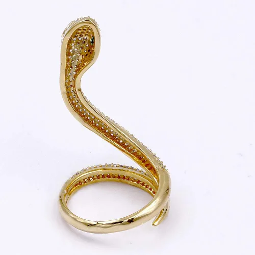 Miniatura 6 de Lavencious Anillos ajustables de serpiente con diseño de piedras AAA CZ Declaración Anillos de cóctel para mujer, Cristal, circonita