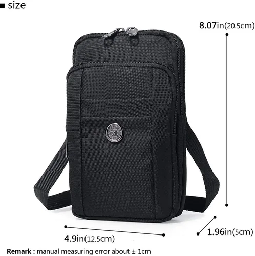Miniatura 2 de Senient Wolf impermeable de nailon multifuncional teléfono Crossbody cintura cartera viaje pasaporte bolsa