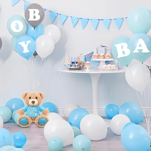 Miniatura 4 de Lenwen 5 piezas de oso de peluche para Baby Shower, decoración de animal de peluche lindo de 14 pulgadas, muñecas de oso de peluche a granel