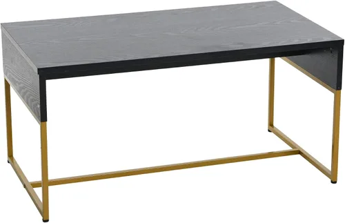 Miniatura 13 de Household Essentials Mesa de centro de grano Ashwood con base de hierro negro