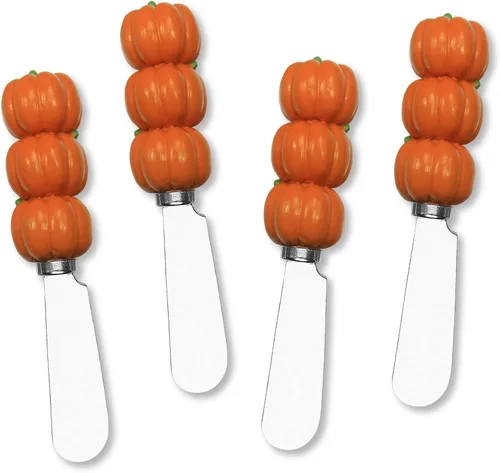 Miniatura 11 de Supreme Housewares Fall Leaves - Esparcidores de queso, asas de resina pintadas a mano con cuchillas de acero inoxidable para untar queso crema