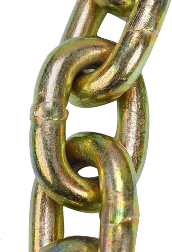 Miniatura 6 de TYFYB 2 cadenas de carpeta de grado 70 resistentes de 3/8 pulgadas y 20 pies, cadena de remolque de amarre chapada en zinc amarillo, con ganchos