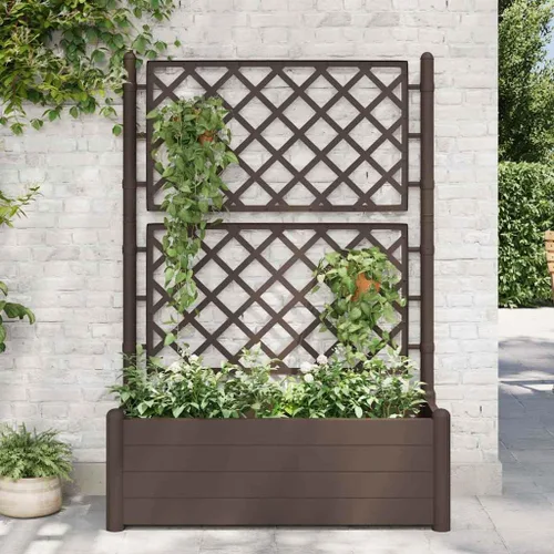 Miniatura 2 de vidaXL Cama elevada para jardín con enrejado, cama elevada para flores y plantas, maceta con orificio de drenaje, uso en exteriores e interiores