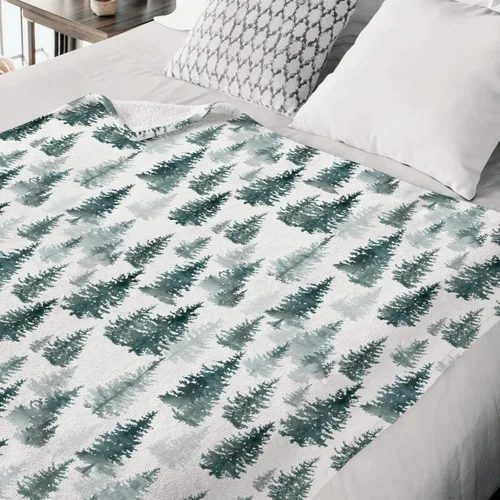Miniatura 5 de HawSkgFub Manta de bebé de bosque de pinos para niños, regalo de franela de invierno de forro polar, manta de recepción, suave y ligera, ropa