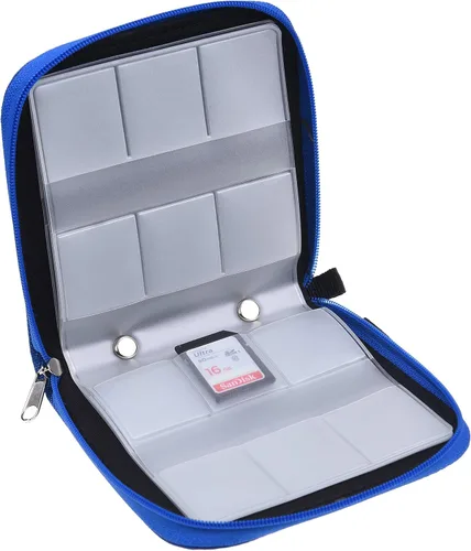 Miniatura 2 de Estuche transportador de tarjeta de memoria – apto para tarjetas SDHC y SD – 8 folios y 22 ranuras – ECO-FUSED paño de limpieza de microfibra Verde