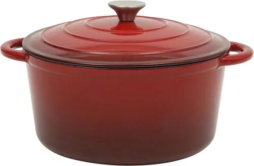Gibson Home Addlestone - Olla holandesa de hierro fundido esmaltado de 7 cuartos de galón con tapa, redonda, apta para horno hasta 500 °F, ideal
