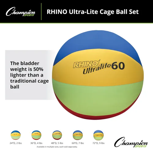 Miniatura 5 de Champion Sports Rhino Lite - Juego de bolas de jaula