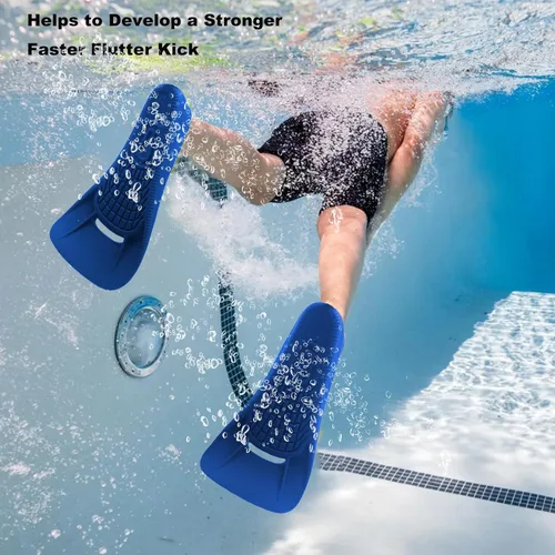 Miniatura 6 de Aletas de natación para adultos, aletas de entrenamiento de natación para natación de vueltas en piscina, cómodas aletas de silicona con bolsillo