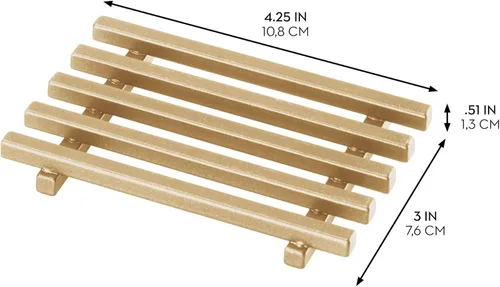 Miniatura 2 de iDesign Jabonera para barra de jabón - Soporte de jabón para barra de cocina y baño, latón suave