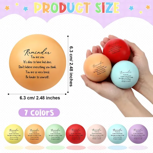 Miniatura 2 de Leitee 21 bolas motivacionales para el estrés, regalo de salud mental, bolas inspiradoras para aliviar el estrés con citas de aliento para terapia