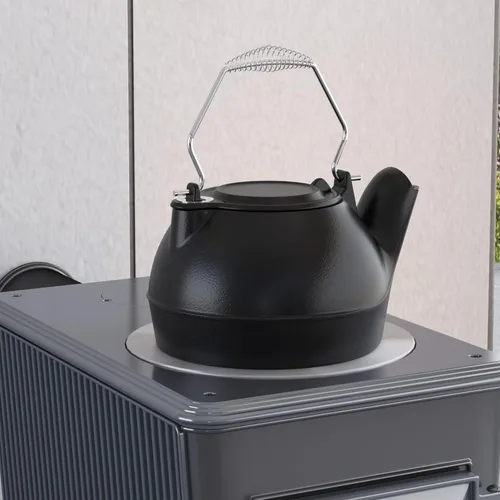 Miniatura 3 de Estufa de Hierro Humidificante Fire Beauty, Humidificador de Estufa, Hervidor para Estufa de Madera, Hierro Fundido, Manija Cromada
