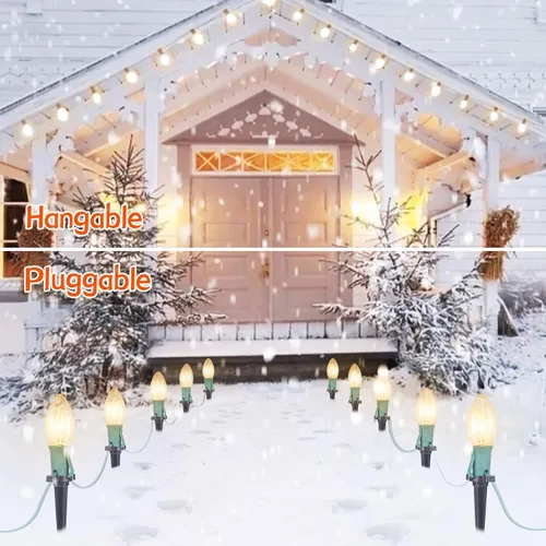 Miniatura 6 de Brightown Tira de luces LED estilo sendero de Navidad para exteriores; tira de 20 luces LED C9 de 25.7 pies con 20 estacas interconectables y a