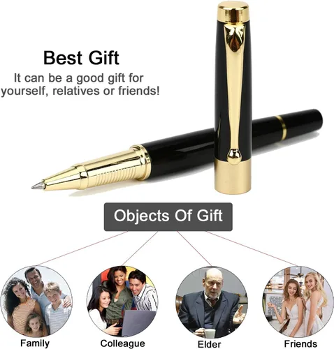 Miniatura 9 de YIVONKA - Bolígrafo de repuesto negro, línea de lujo de 0.5 mm, el mejor set de regalo de bolígrafo para hombres y mujeres profesionales