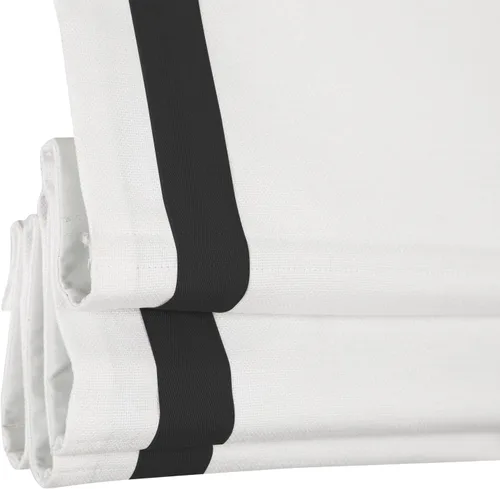 Miniatura 10 de Persianas romanas sin cordón, persianas romanas para ventanas con rayas negras de bloqueo total premium, persianas romanas personalizadas de tela
