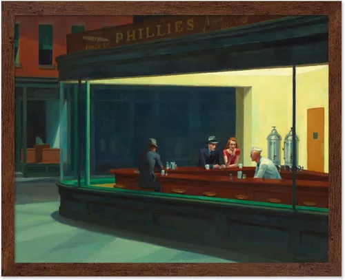 Miniatura 118 de Poster Master Póster vintage de pintura de película de Nueva York, impresión retro de teatro, arte Moody, arte de soledad, arte realismo, arte