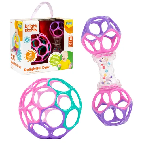 Miniatura 17 de Bright Starts Soothers & Shakers 7 piezas Set de regalo - Sonajeros, mordedores y juguetes para el cochecito sin BPA, unisex, para recién nacidos