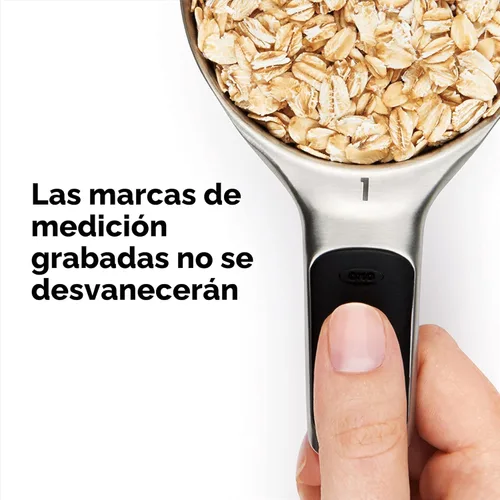 Miniatura 7 de OXO Good Grips - Juego de 8 tazas y cucharas medidoras de acero inoxidable, 4 tazas y 4 cucharas
