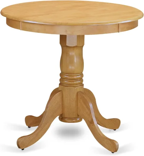 Miniatura 8 de East West Furniture EMT-BCH-TP Eden Mesa de Comedor de Cocina - una Mesa Redonda de Madera Maciza con Superficie de Mesa y Base de Pedestal, 30 x 30