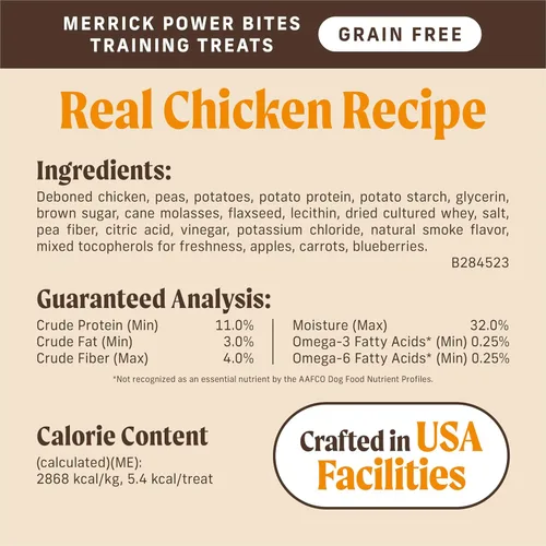 Miniatura 5 de Merrick Power Bites - Golosinas suaves y masticables para perros, sin gluten ni granos, completamente naturales